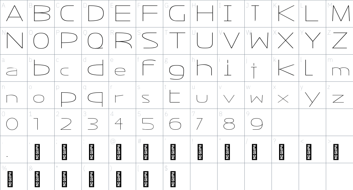 Mash Font font Character Map