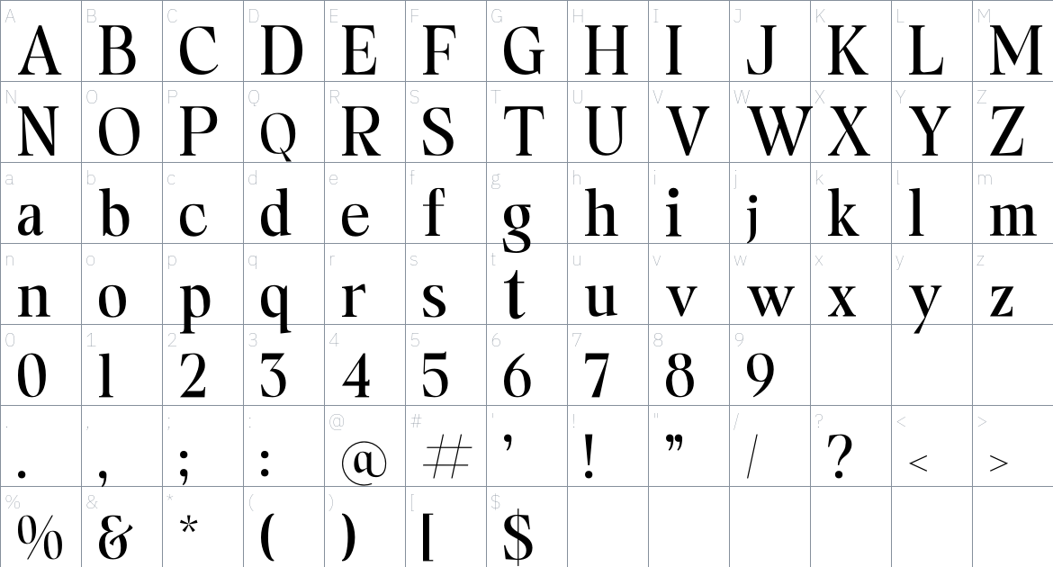 Frenstyle font Character Map