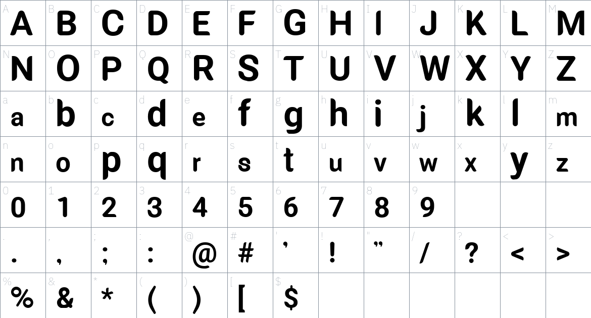 Millunium Font font Character Map