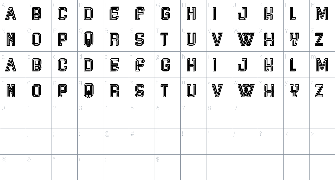 Dimitris font Character Map