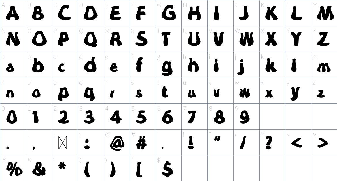 Manitari Font font Character Map