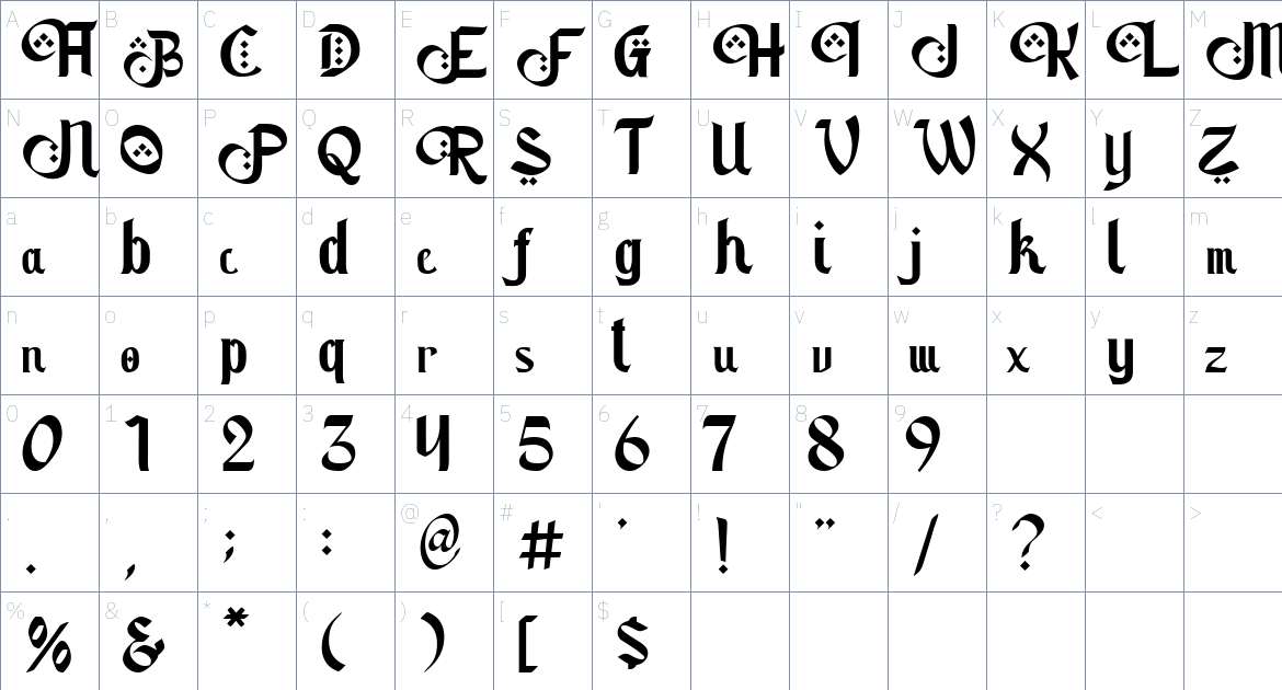 Salamy font Character Map