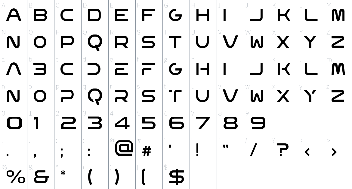 Valko Capela font Character Map