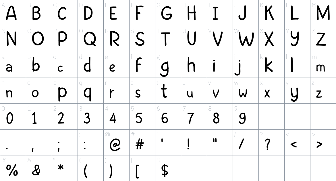 Alpa Renote font Character Map