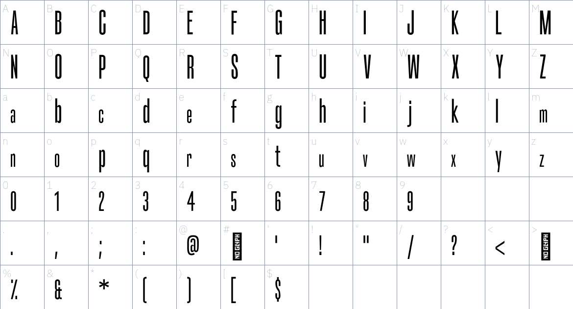 SuperDuper Font font Character Map