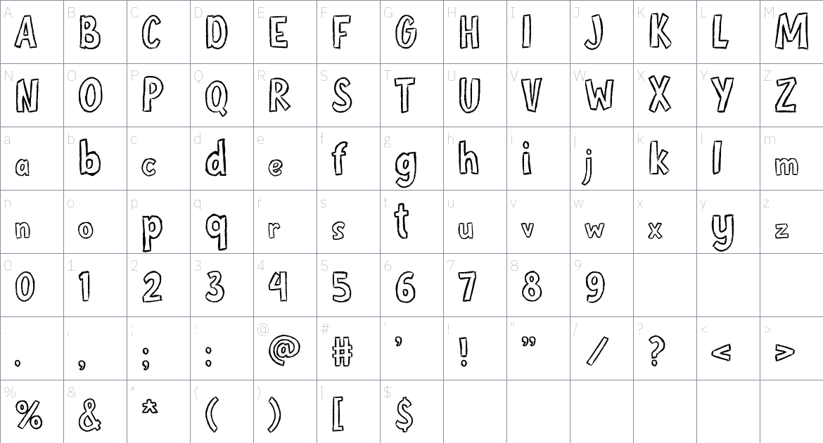 Chalk Talk font Character Map