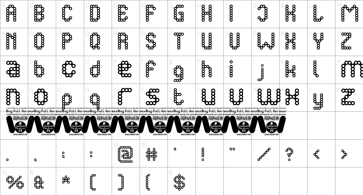 CONNECT THE DOTS font Character Map