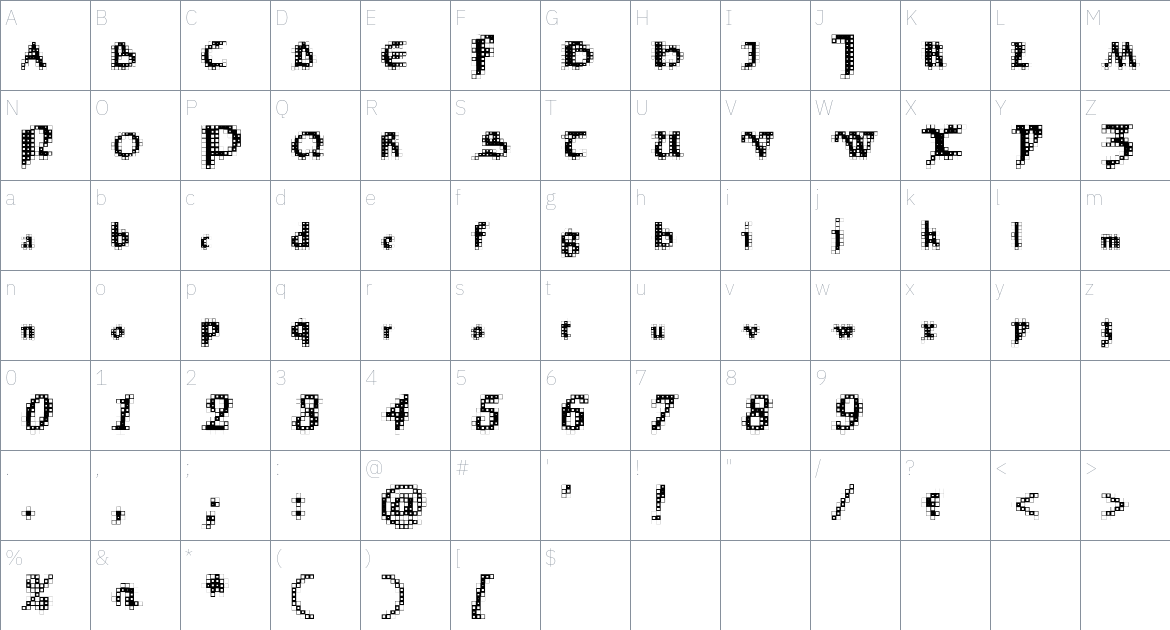 Regular Fonts font Character Map