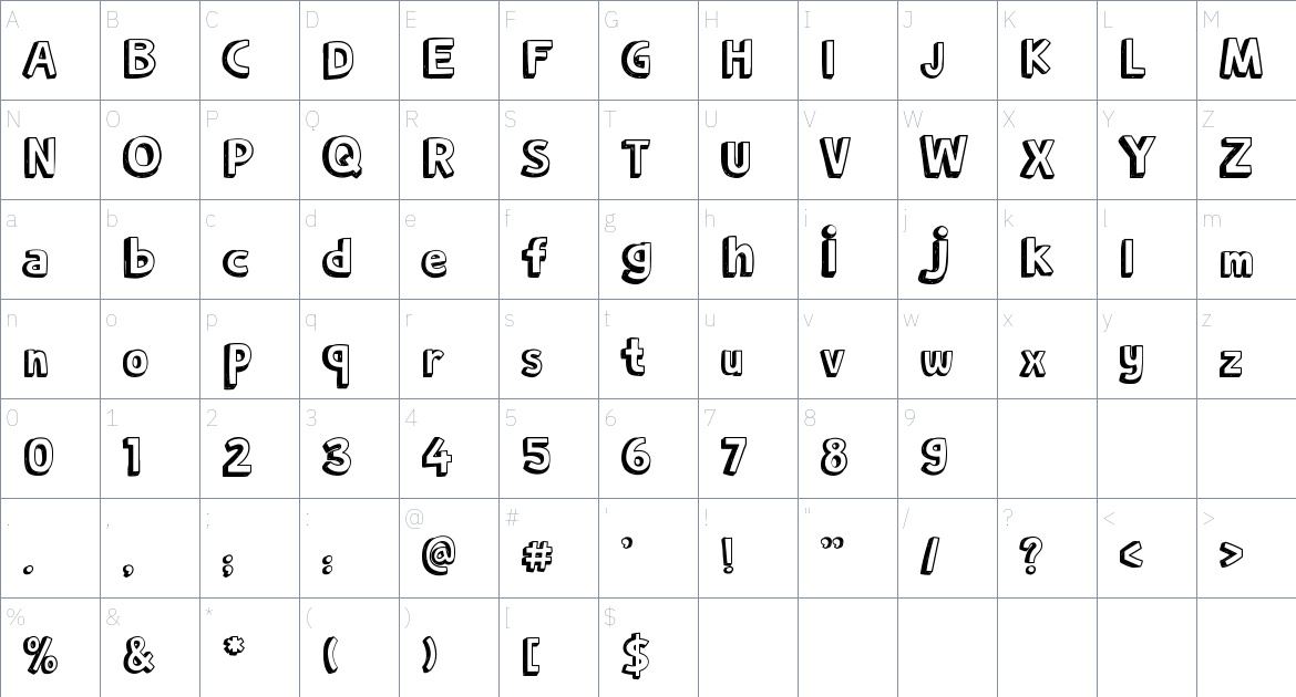 Comication Font font Character Map