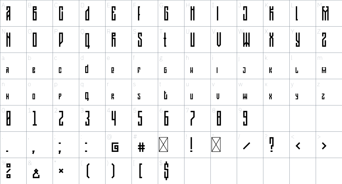 Svyaz Font font Character Map