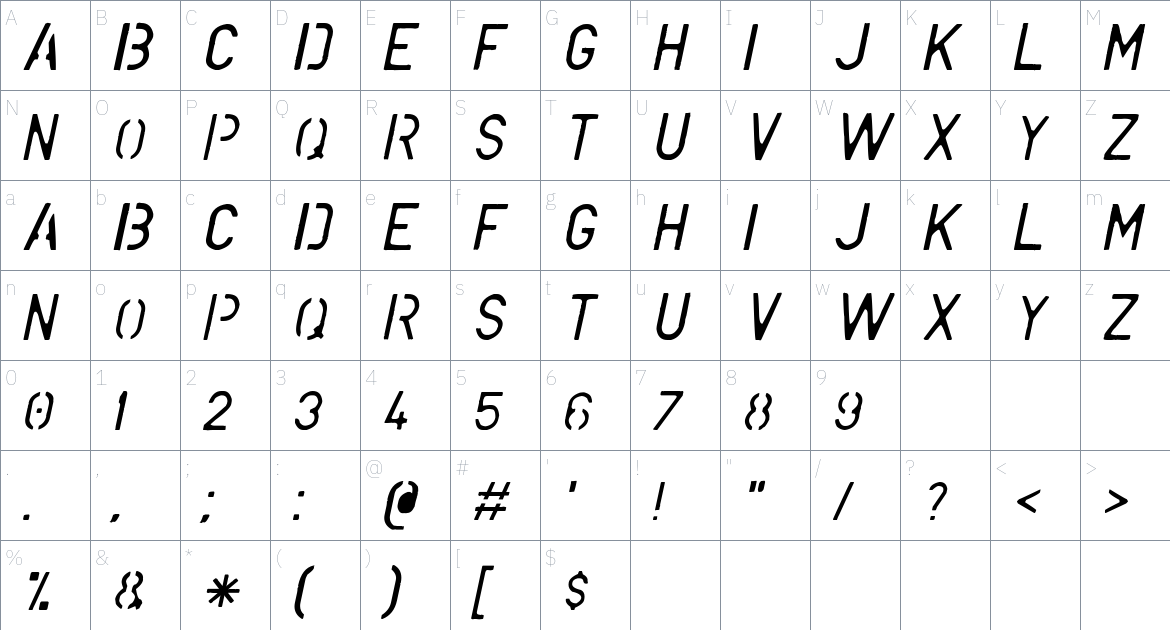 Operation Napalm Font font Character Map