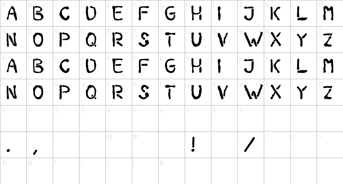 Mrak Font font Character Map