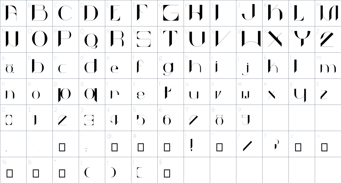 Kabond Font font Character Map