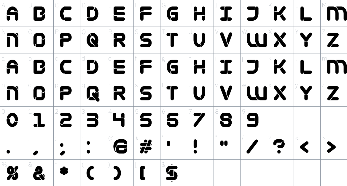 Mametosca Font font Character Map