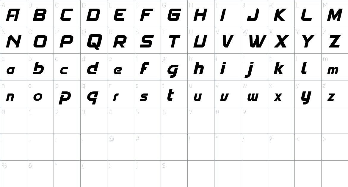 Spantaran Font font Character Map