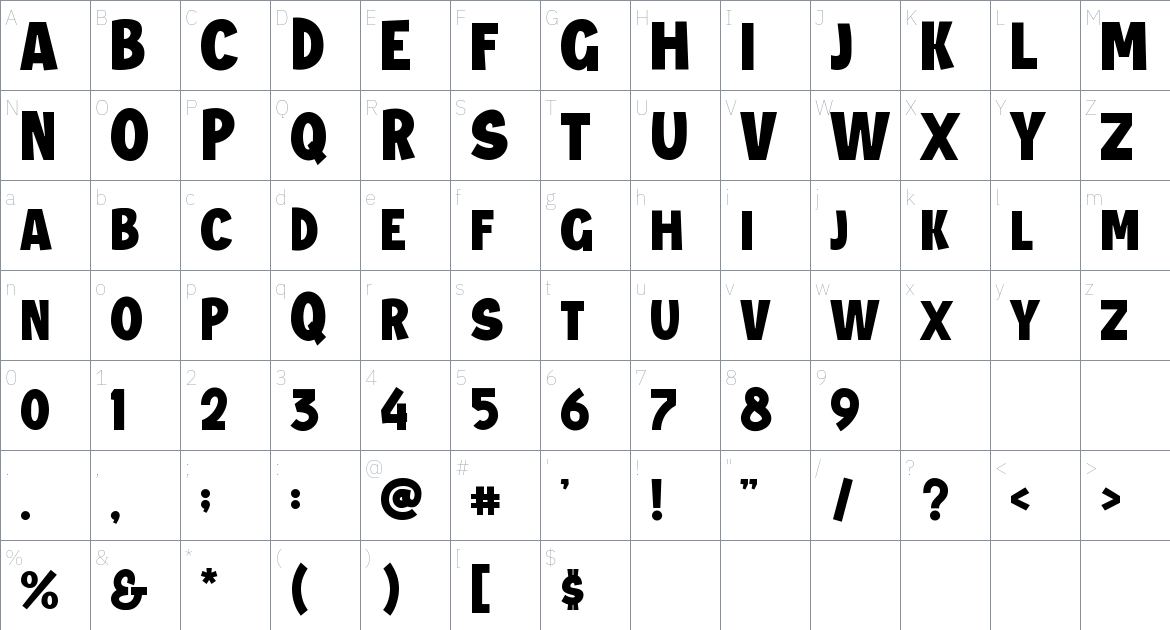 Jungle Adventurer Font font Character Map