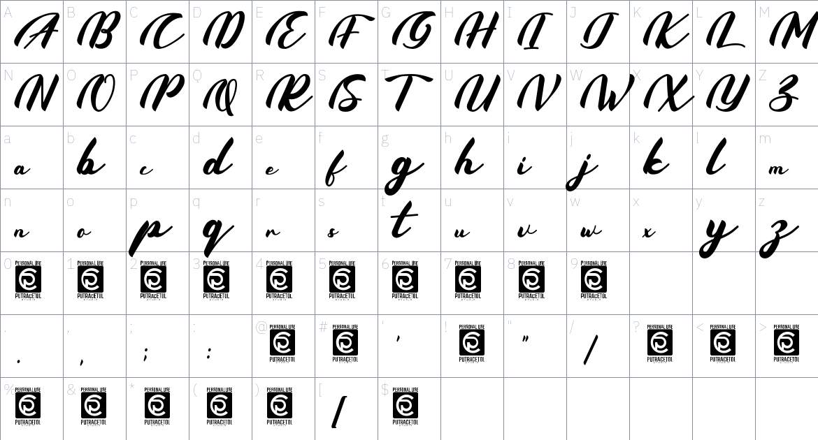 Coldcoast Font font Character Map