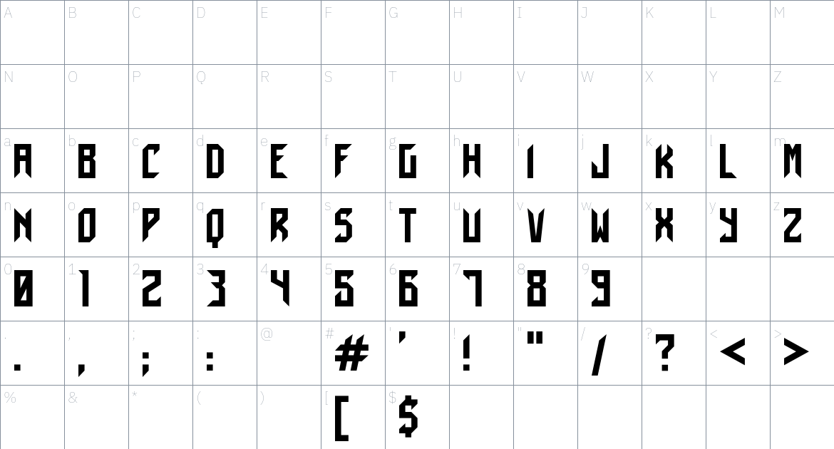 Craze Font font Character Map