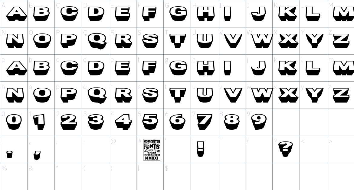 New Blackbuster font Character Map