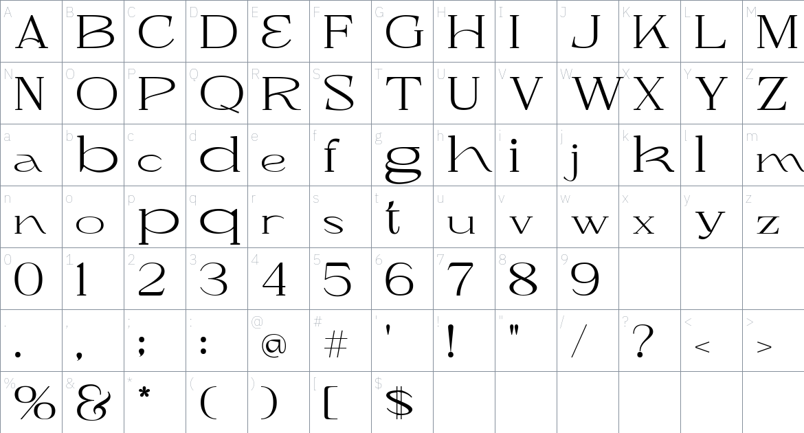 Muifamoso Font font Character Map