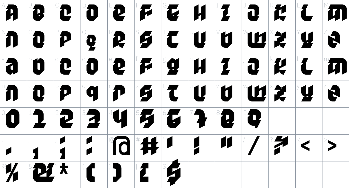 Kaldus Font font Character Map