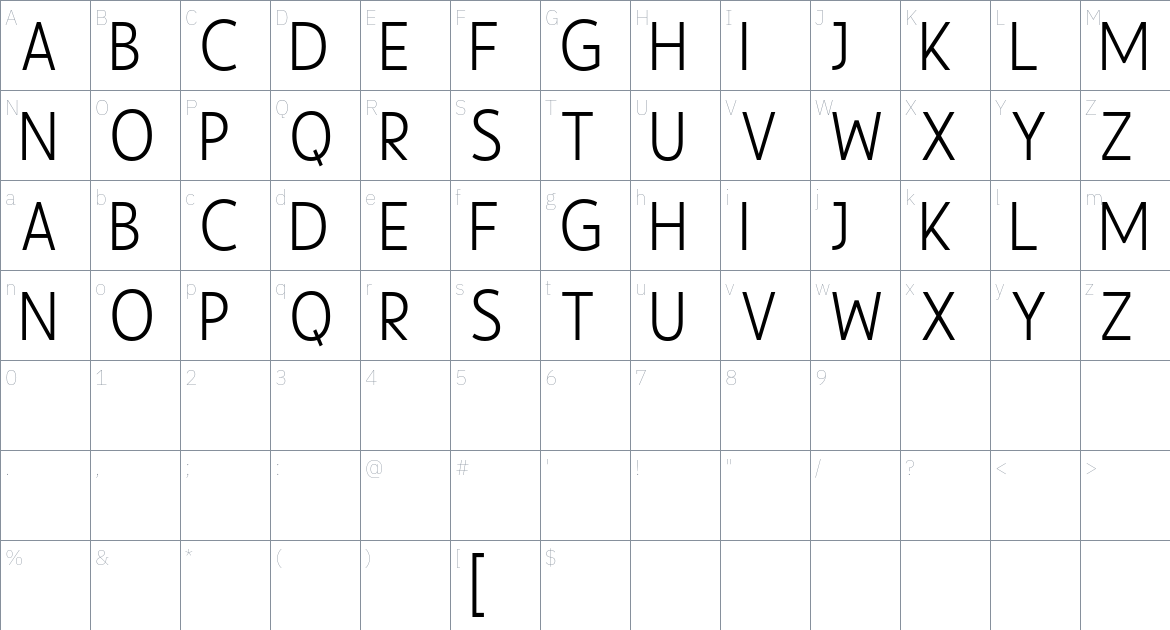 Museful Font font Character Map