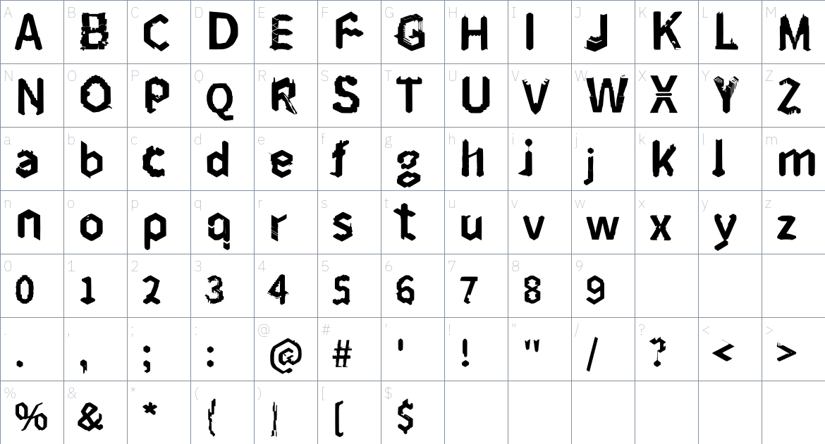 Machinami Font font Character Map