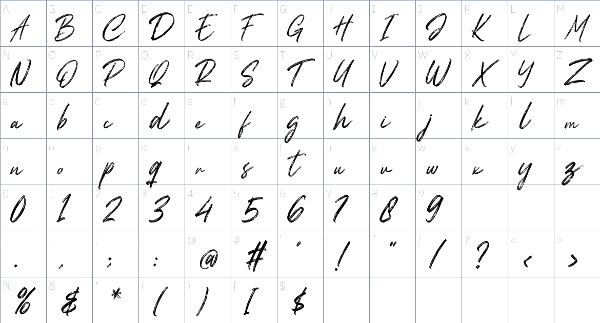 Mayoritte font Character Map