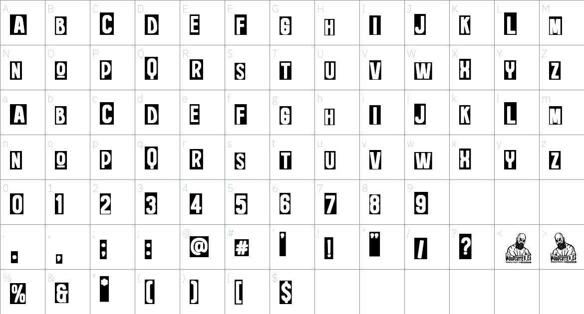 President Nixon font Character Map