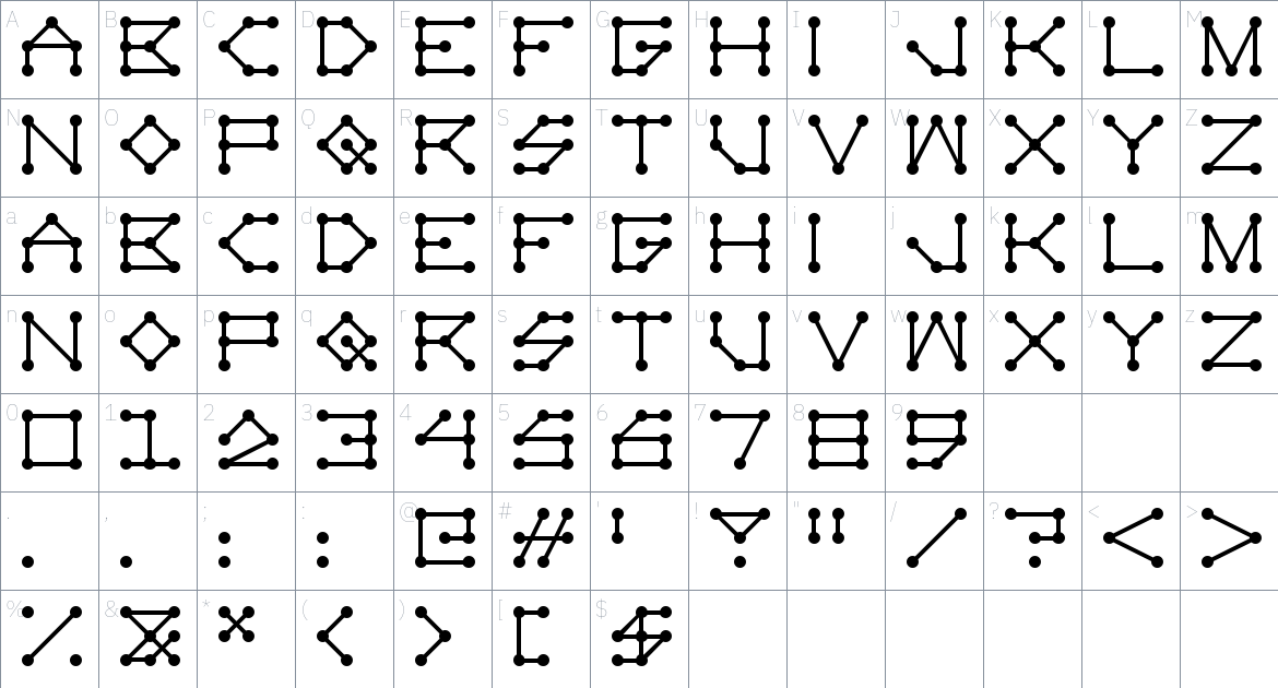 Novem Font font Character Map