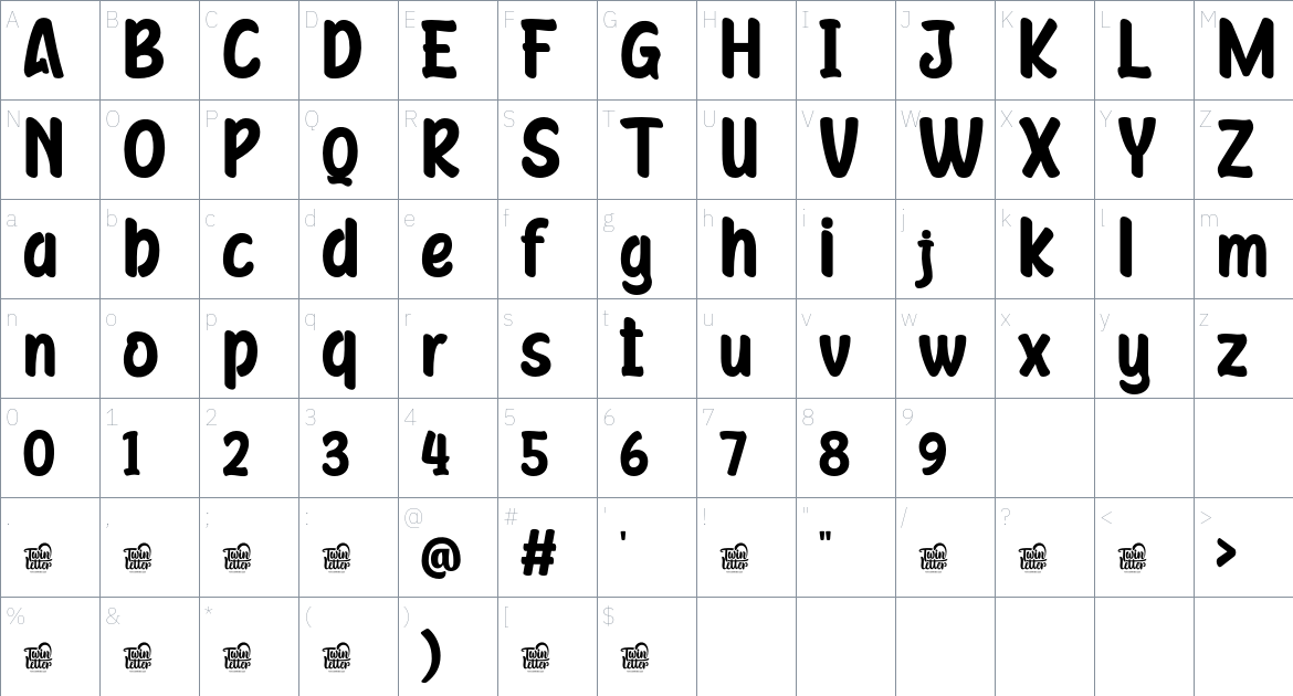 KEROYA Trial font Character Map