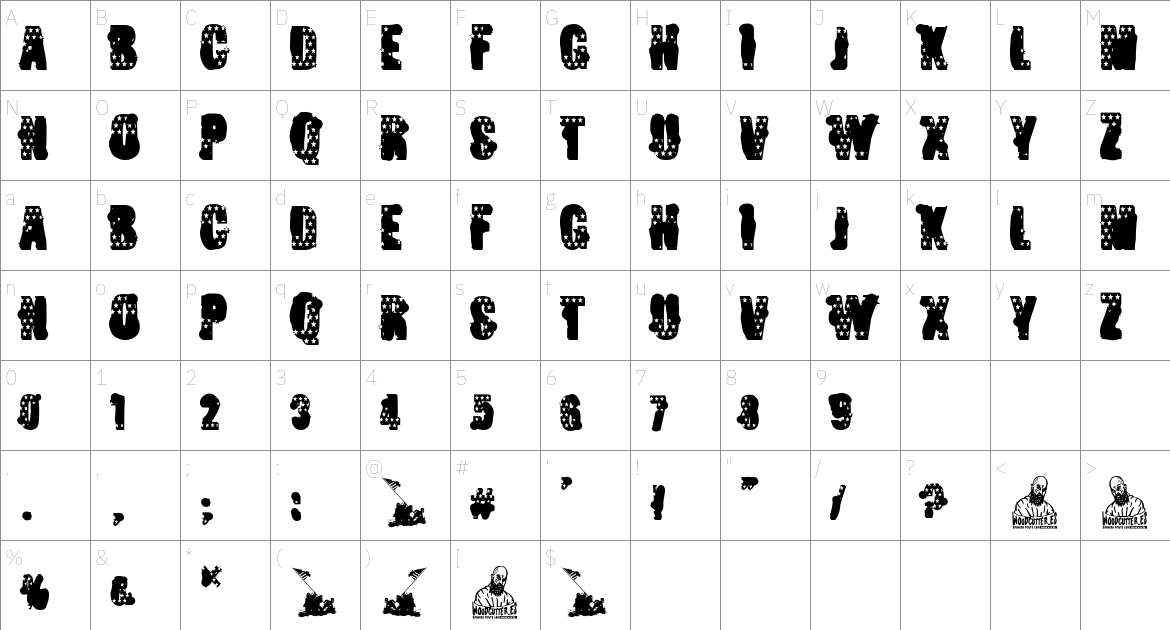 New Fathers Flag font Character Map