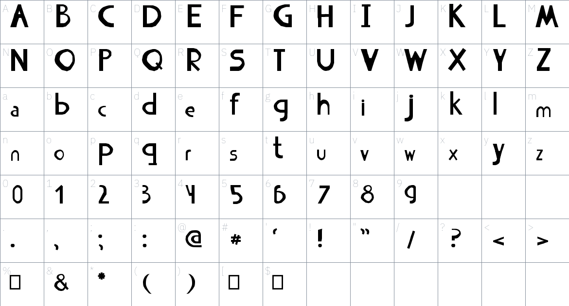 Emocja Font font Character Map