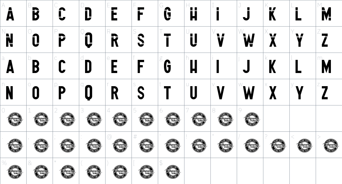 Magma Break font Character Map