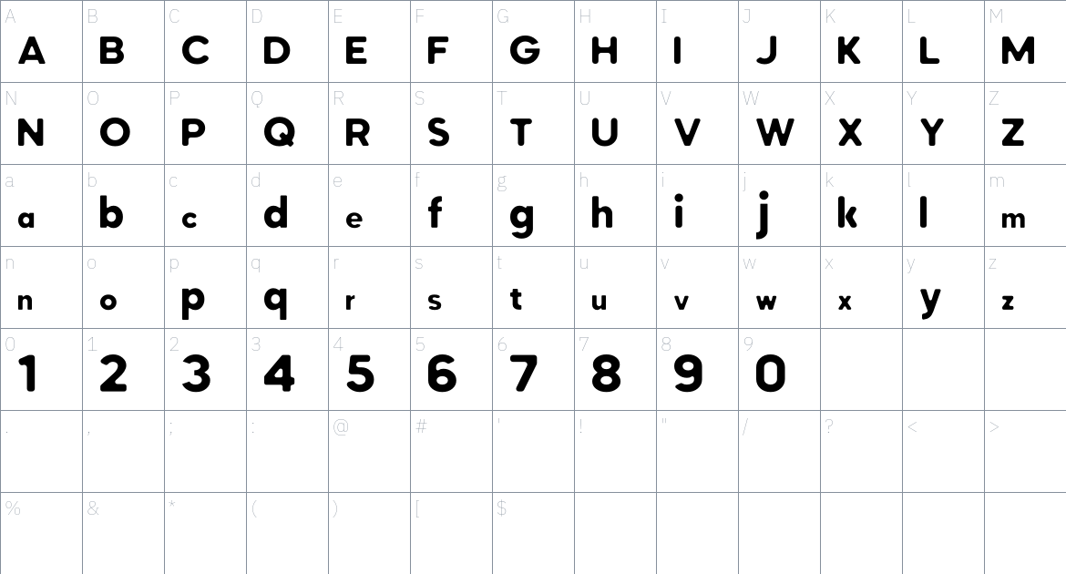 Arrizal Deni Try One font Character Map