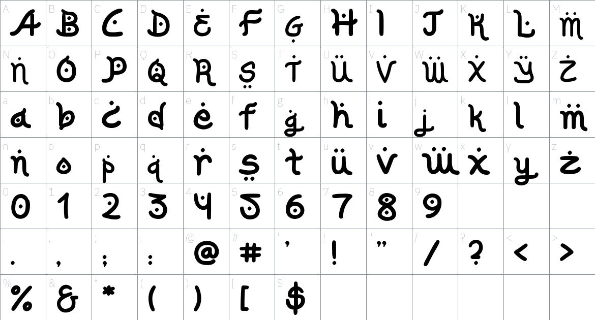 Musandam Font font Character Map