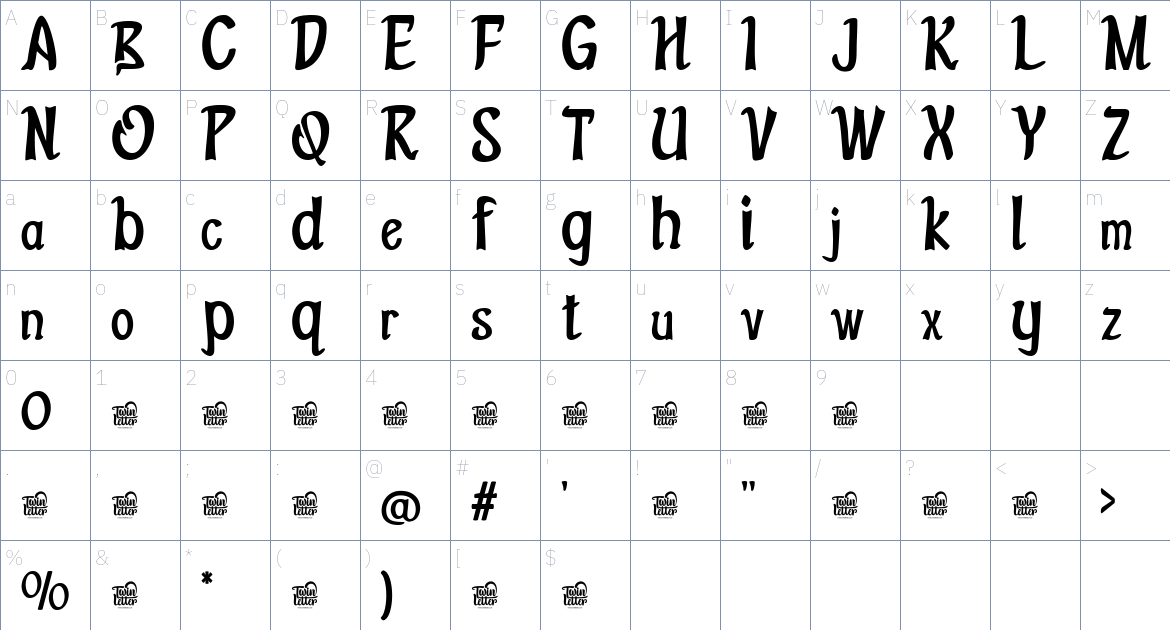 Rekson font Character Map