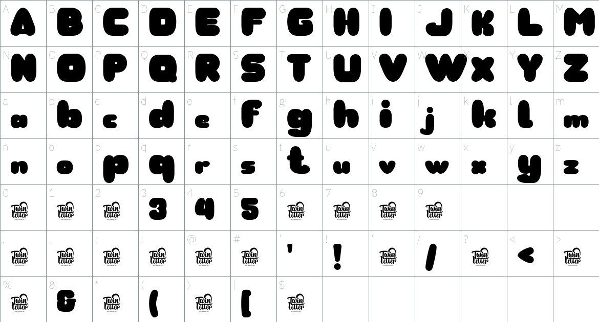 Kembol font Character Map