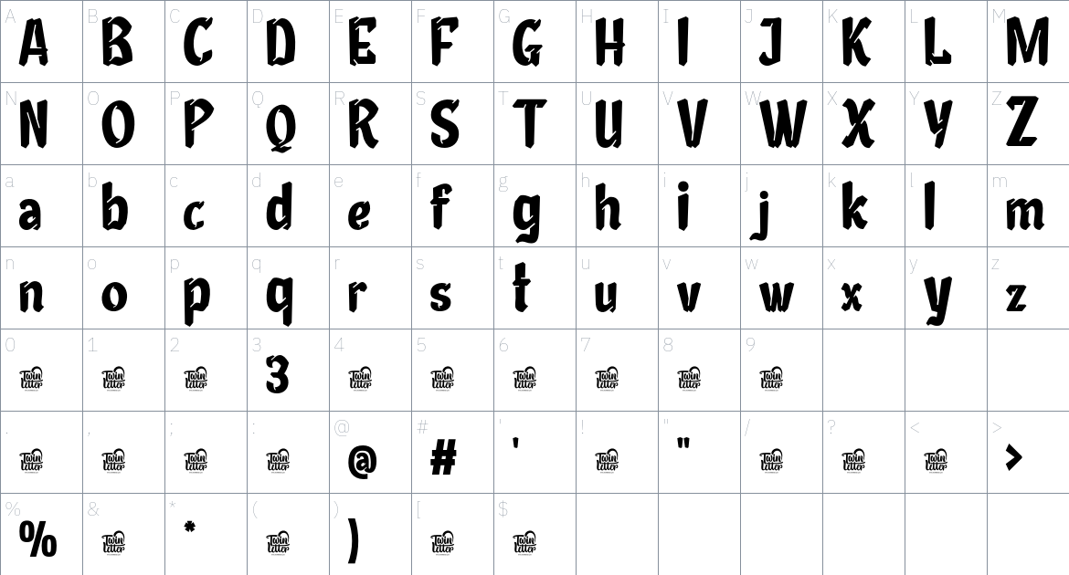 BROLEH Trial font Character Map