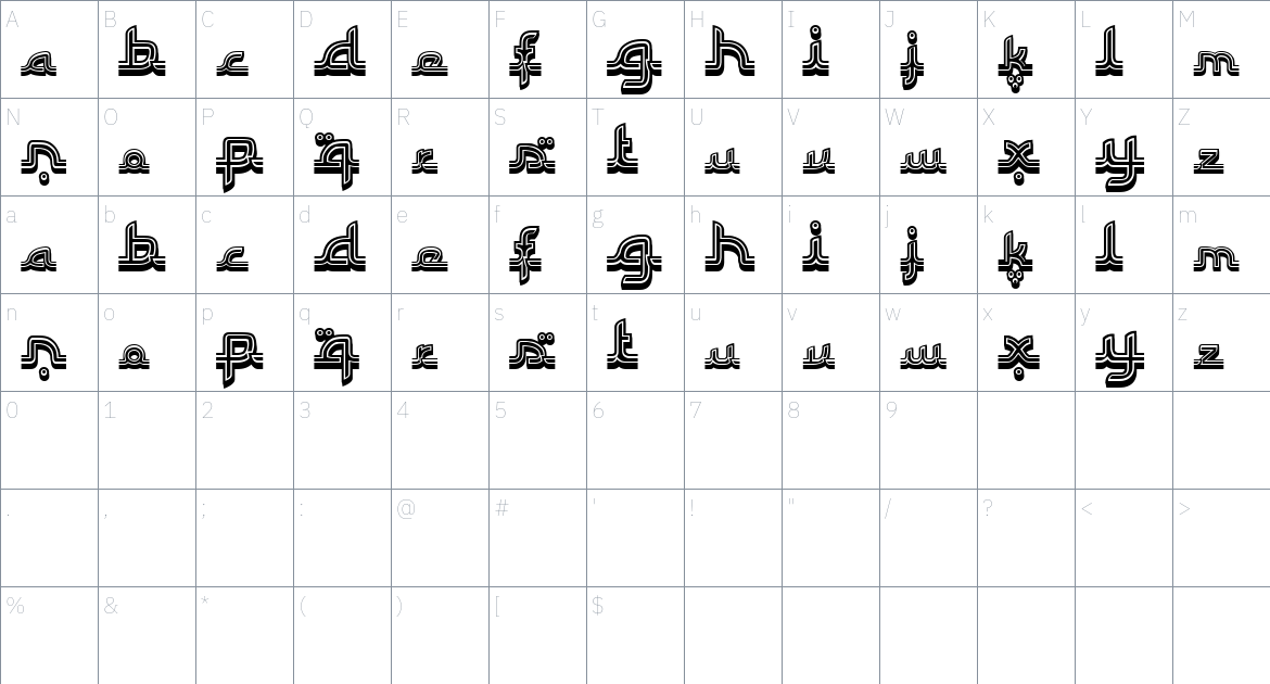 Istanbul font Character Map