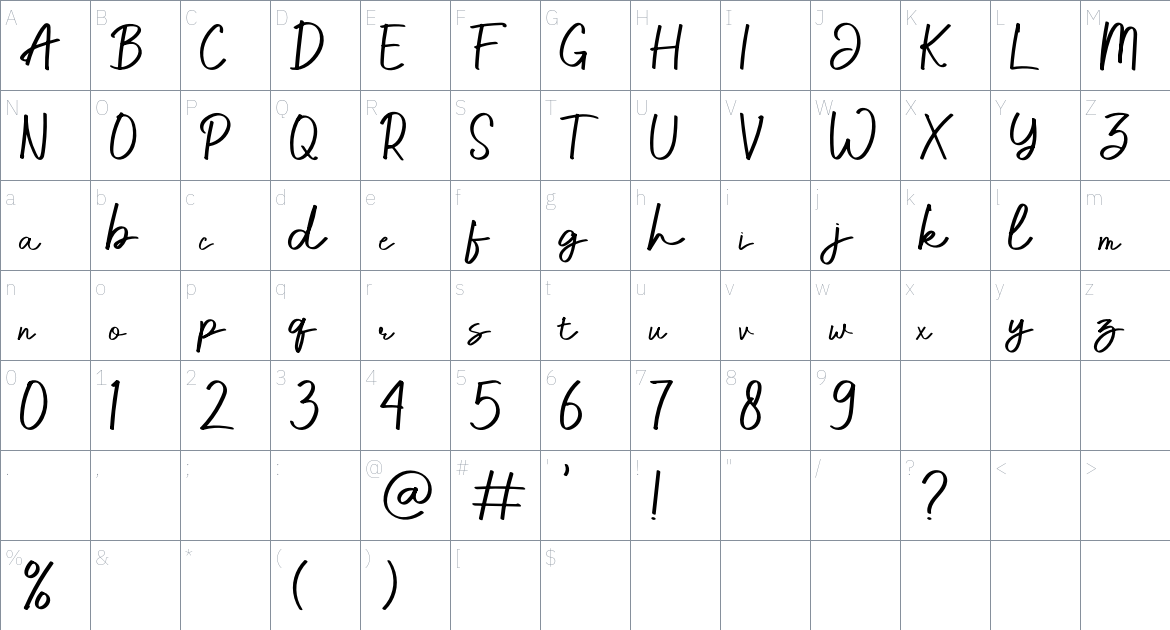 Almareesha Font font Character Map