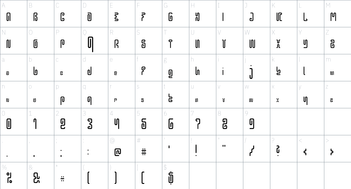 Hieroglyphos Font font Character Map