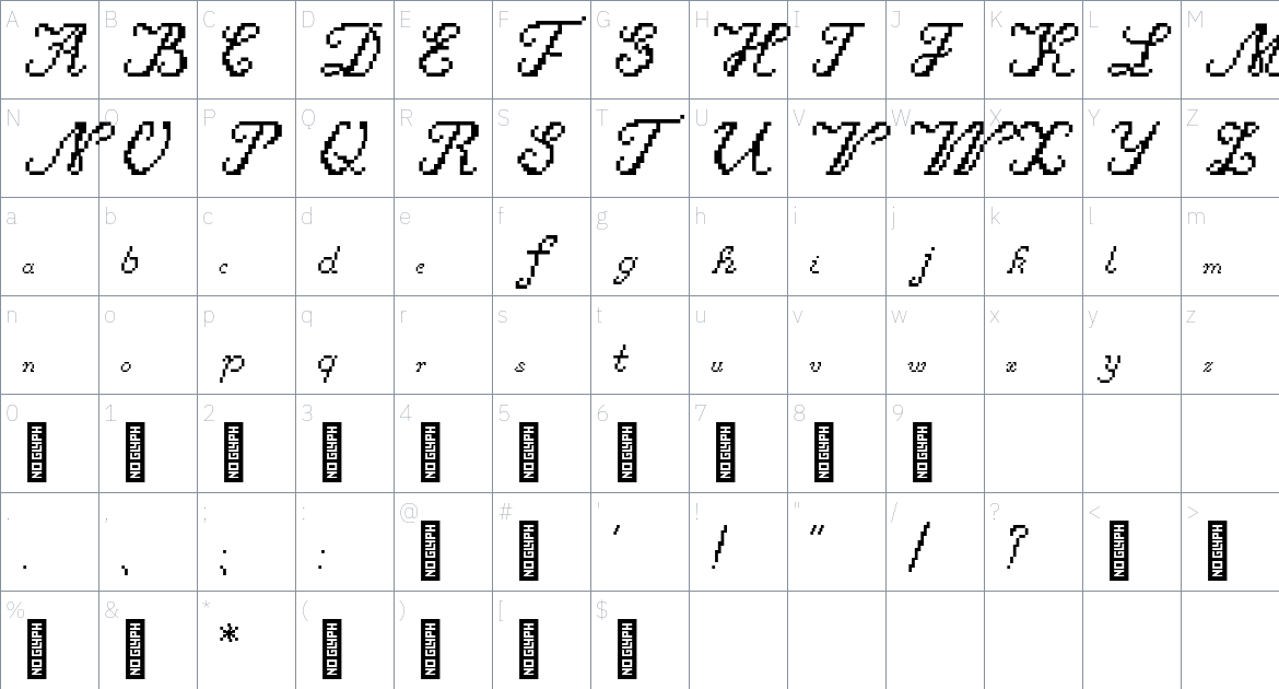 Retrogression Font font Character Map