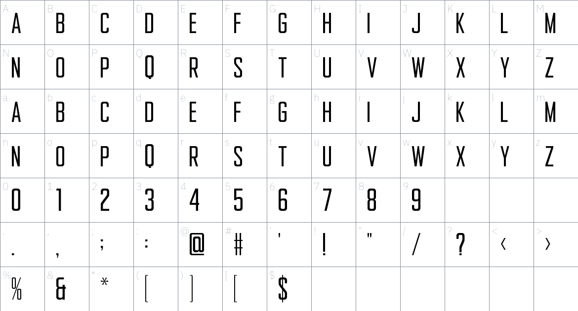 Gemsbuck 04 Medium font Character Map