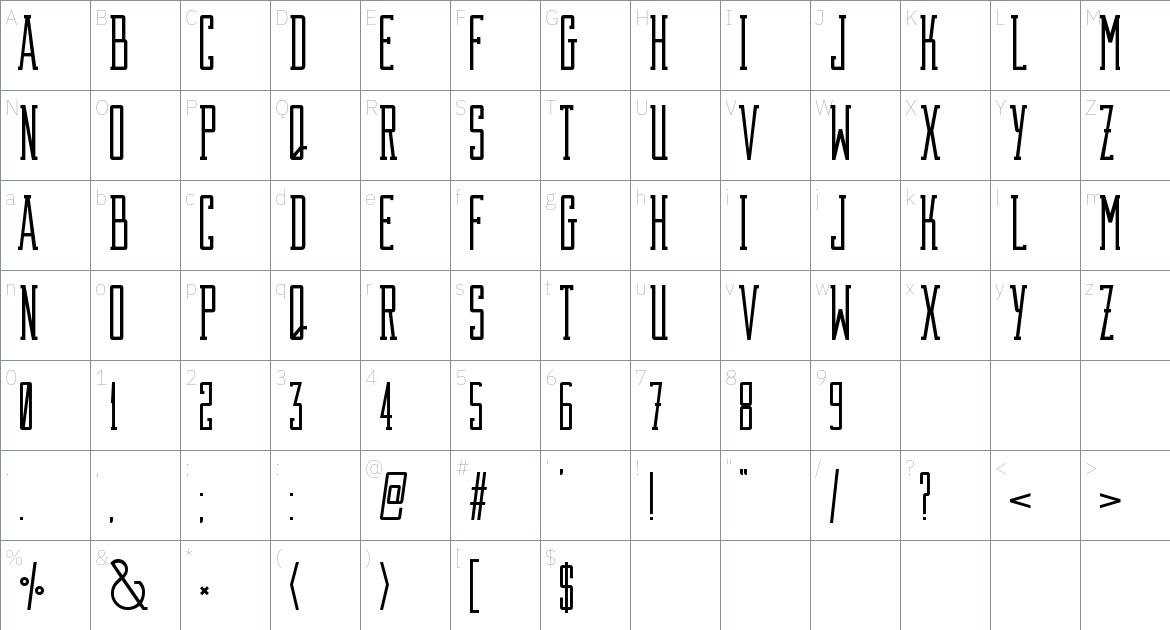 Maquinada Font font Character Map