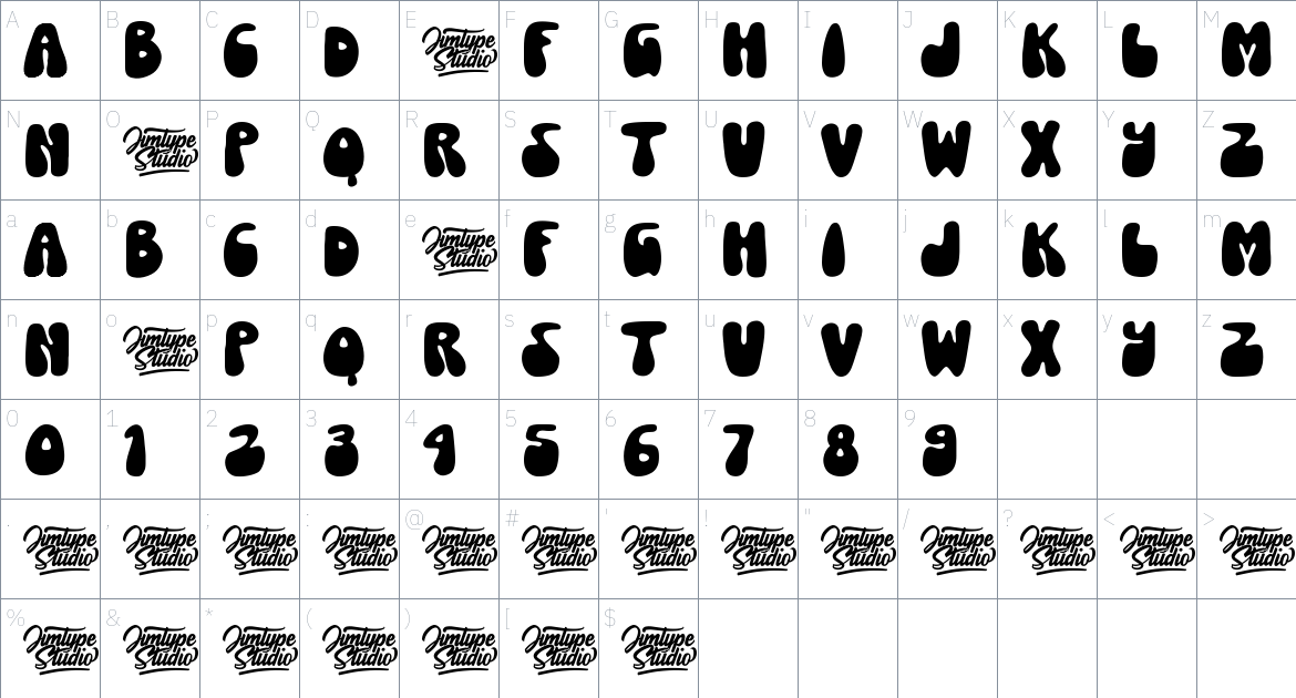 Nuts and Chips font Character Map