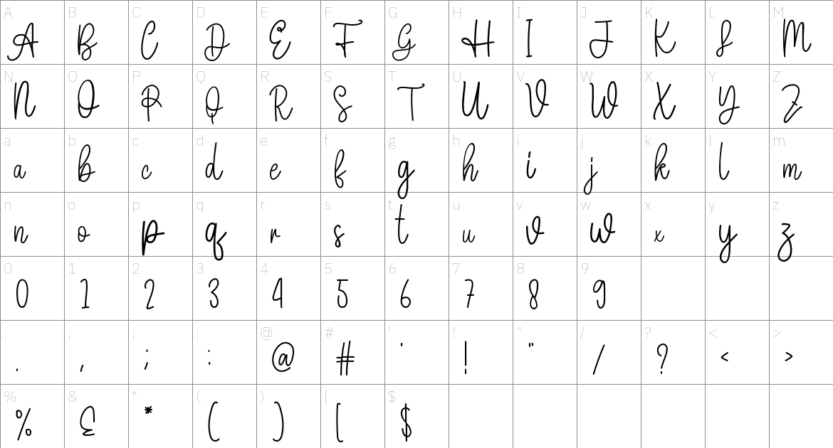 Hey Christmas font Character Map