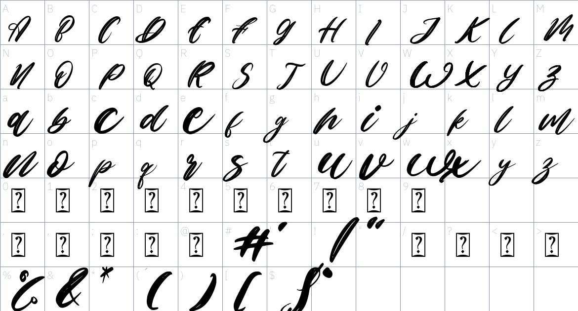 Christmas Philosopher font Character Map