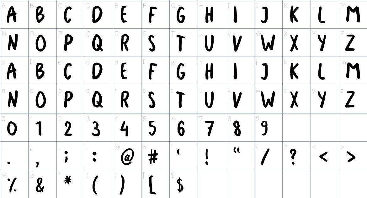 Valden Font font Character Map