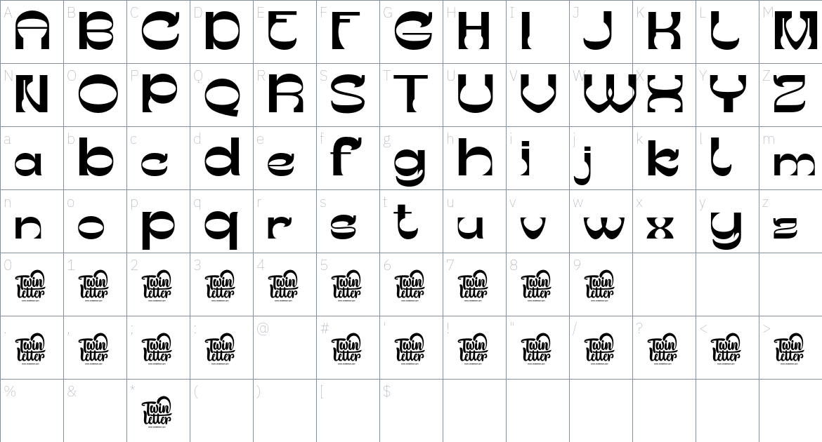 Gesego font Character Map